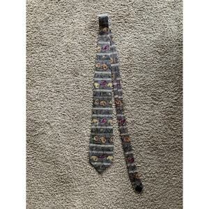 VTG MBP New York USA Mens Neck Tie Abstract‎ Geometric Paisley Tan Gold USA